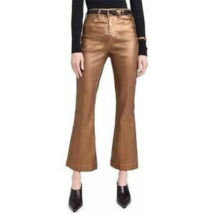 NEW VERONICA BEARD carson ankle flare metallic pant in antique brass
